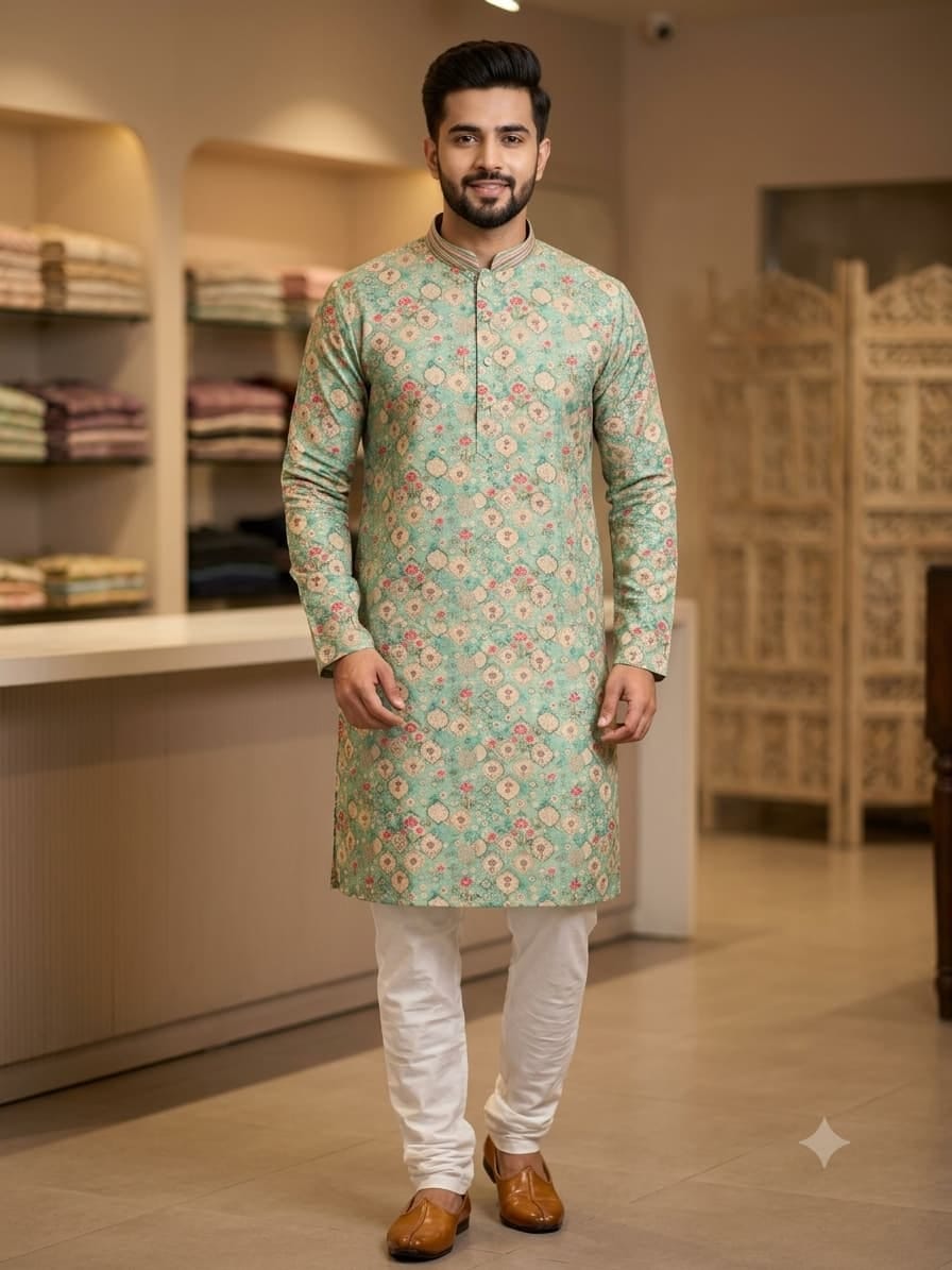 floral kurta pyjama